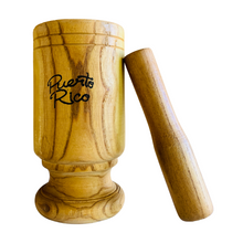 Load image into Gallery viewer, Puerto Rico Wood Tall Size Mortar & Pestle (Pilón & Maceta de Madera)