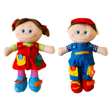 Load image into Gallery viewer, Girl &amp; Boy Adorable Plush Dolls Set