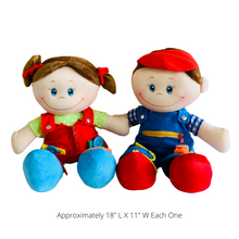 Load image into Gallery viewer, Girl &amp; Boy Adorable Plush Dolls Set