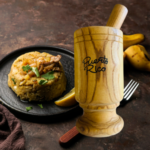 Puerto Rico Wood Tall Size Mortar & Pestle (Pilón & Maceta de Madera)