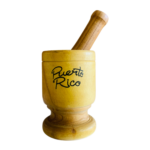 Puerto Rico Wood Small Size Mortar & Pestle (Pilón de Madera Mediano & Maceta)