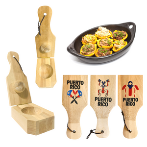 Tostonera for Stuffed Plantain Cups • 3 Styles to Choose From : Maracas, Coquí Taíno or Tinglar