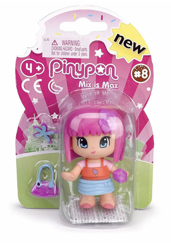 Pinypon Figurine Series 8, Girl Pink Hair